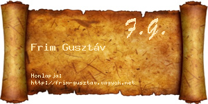 Frim Gusztáv névjegykártya